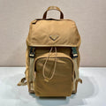 BACKPACK 45 IN CIDER BROWN RE-NYLON AND CALFSKIN TRIM